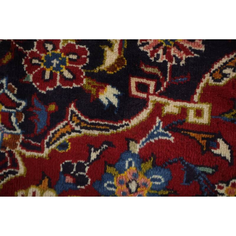 Hand Knotted Oriental 100% Wool Carpet Traditional Floral Red Kashan Area Rug - 12' 6'' X 8' 6''