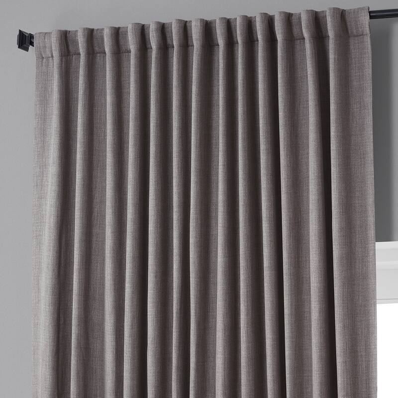 Exclusive Fabrics Faux Linen Extra Wide Room Darkening Curtain Panel