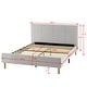 preview thumbnail 27 of 29, Upholstered Platform Bed Frame, Soft Headboard, Wood Support, Grey or White