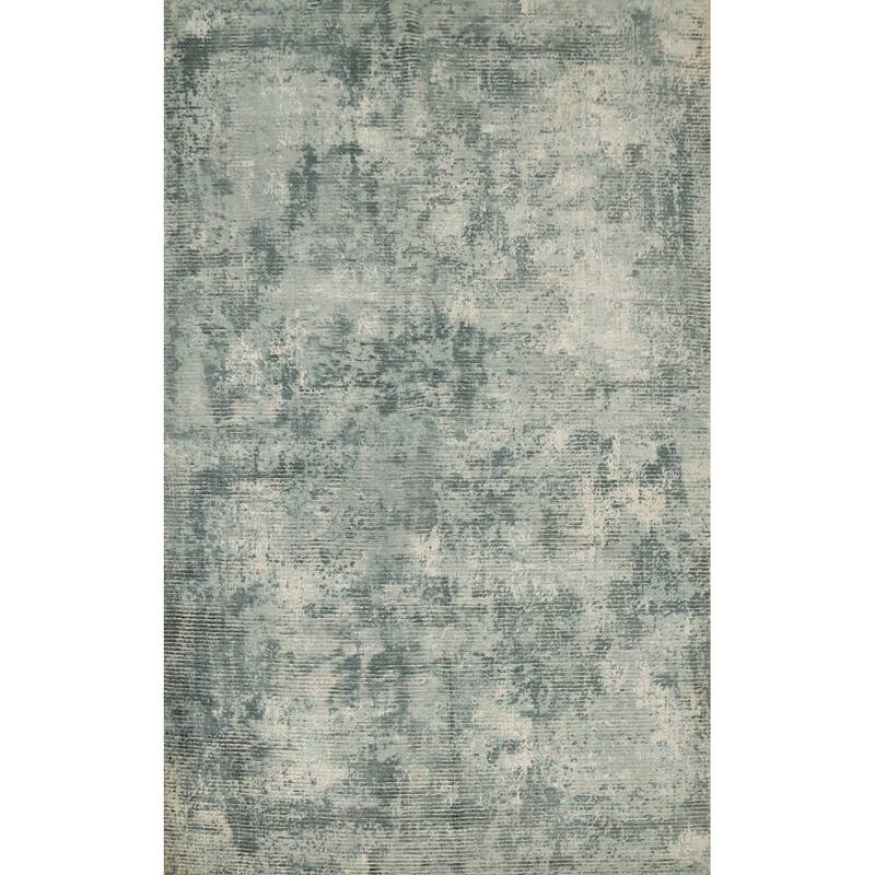 Hand Knotted Oriental Viscose Silk Carpet Modern Abstract Multi-Colored Abstract Area Rug - 7' 7'' X 5' 6''