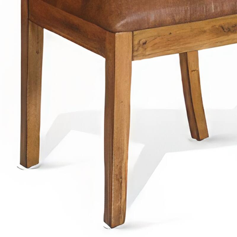 Brown/Light Brown Fabric Upholstered Wood Frame Dining Chair, Sturdy Dining Chair for Dining Rooms - 17.5