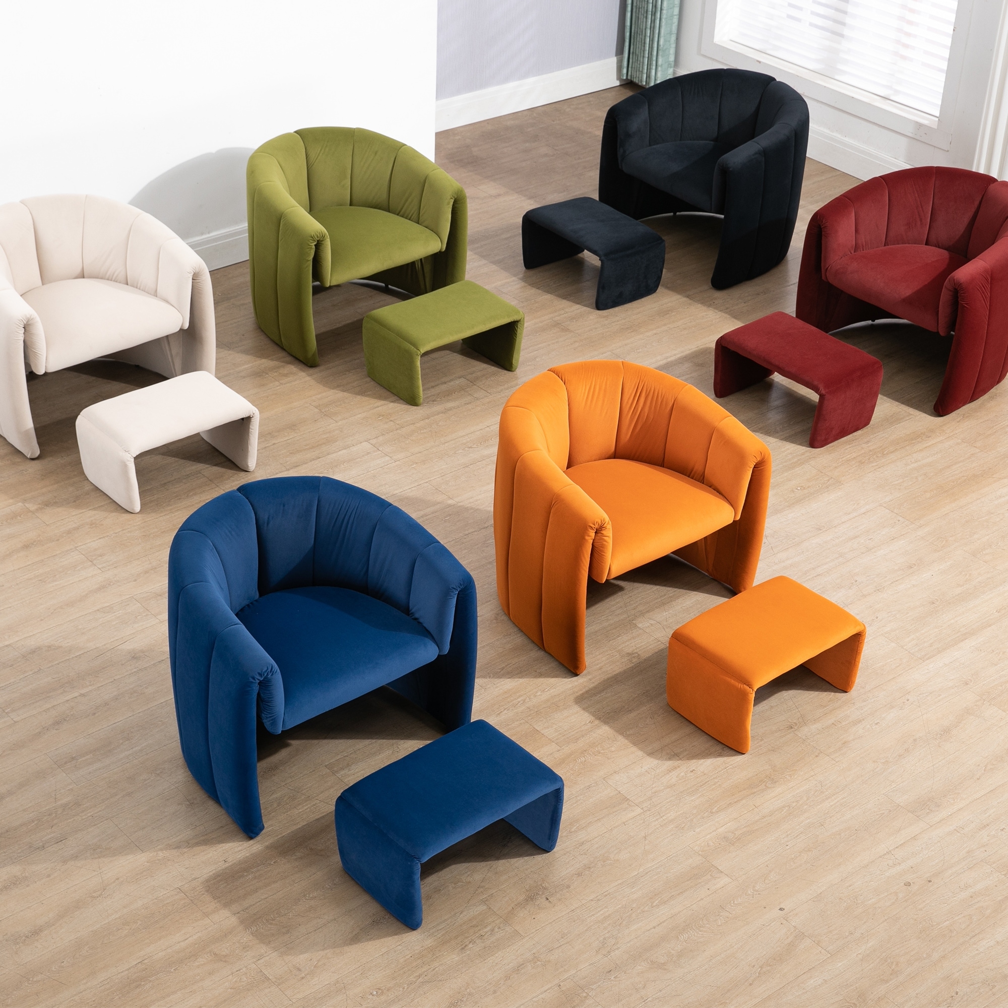 Modern bucket chair living room cushion club bathtub round armchair