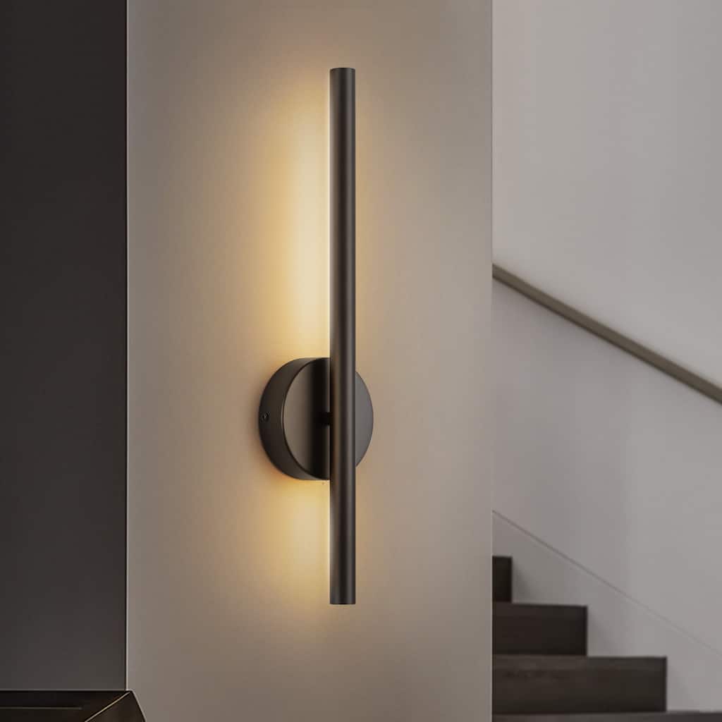 Modern Black Linear Integrated LED 3000K Warm Light Bathroom Vanity Light Wall Sconce