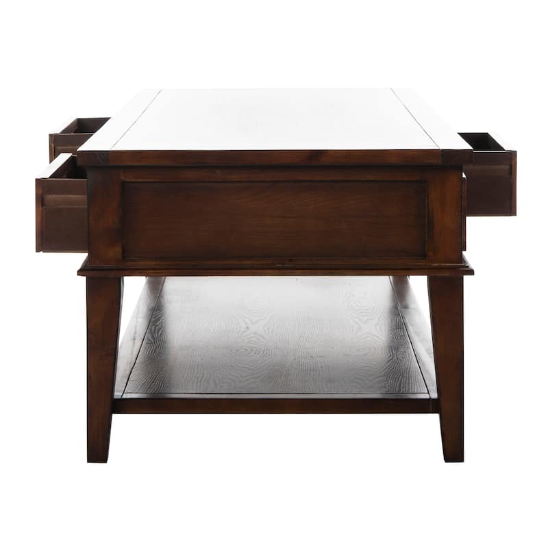 SAFAVIEH Manelin Sepia Traditional Rectangle Coffee Table - 54" x 23.6" x 19.3"