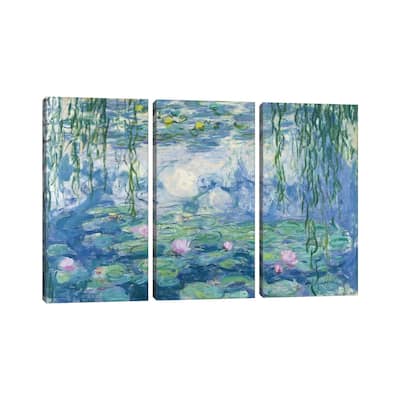 iCanvas "Waterlilies, 1916-19 " by Claude Monet 3-Piece Canvas Wall Art Set