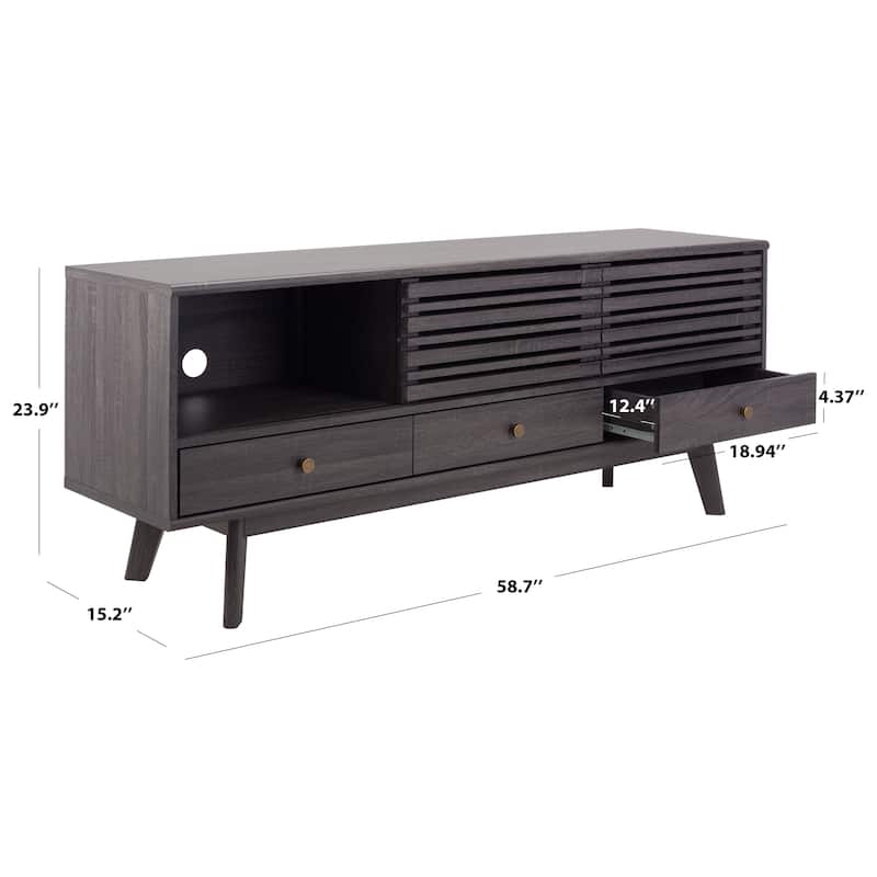 SAFAVIEH Alatar 3-Drawer Entertainment TV Media Stand (65" Flatscreen TV) - 58.7 in. x 15.2 in. x 23.9 in.