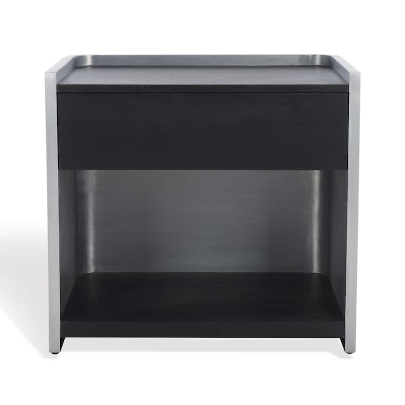 SAFAVIEH Couture Ottawa Wood And Aluminum Nightstand