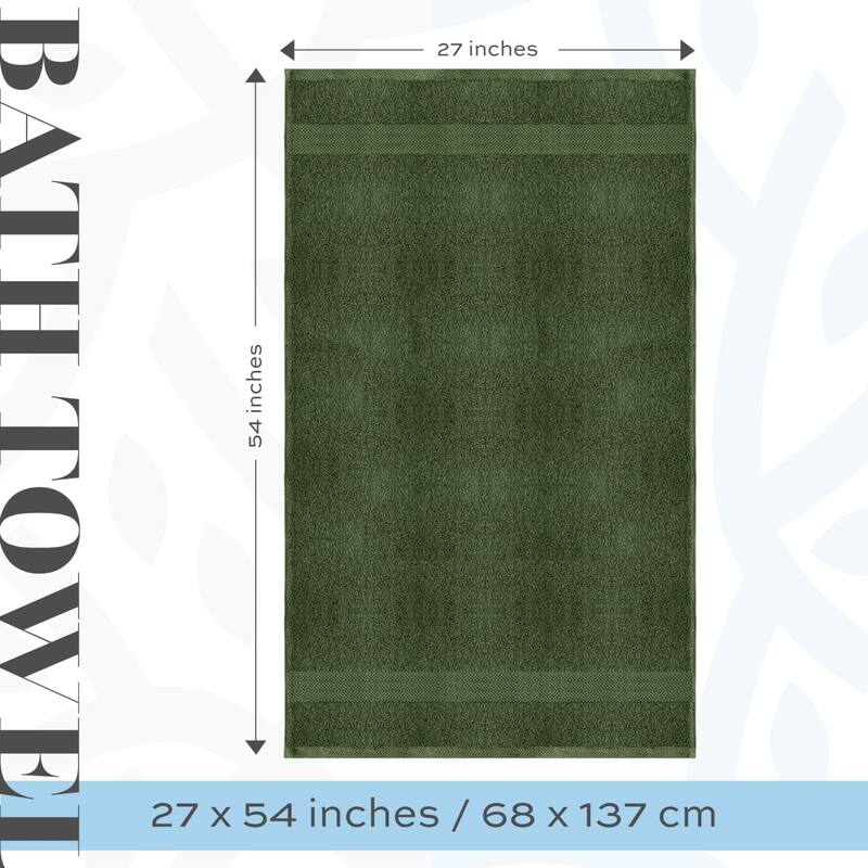 White Classic Luxury Cotton Bath Towel 27x54 - Set of 4