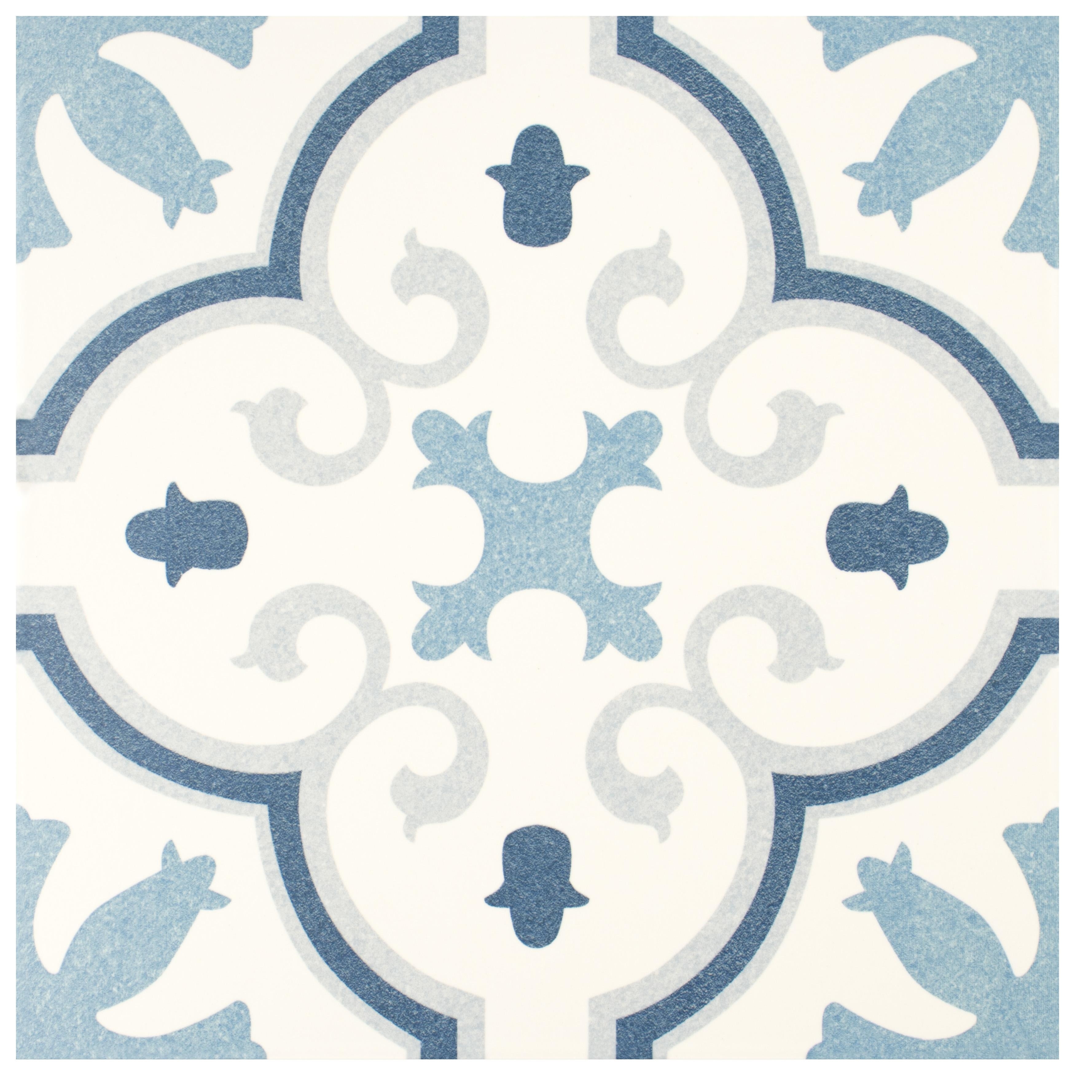 Merola Tile Monteca Blue 9-3/4" x 9-3/4" Porcelain Floor and Wall Tile