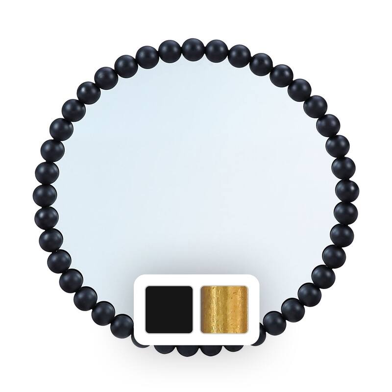 Azalea Park Metal Beaded 36" Round Wall Mirror