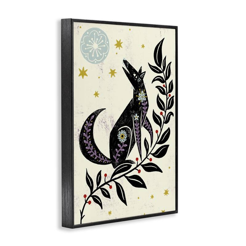 Stupell Howling Winter Wolf Framed Giclee Art Design By Hannah Moren
