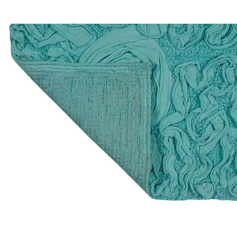 Bell Flower Bathroom Rug, Cotton Soft, Water Absorbent Bath Rug, Non Slip Shower Rug Machine Washable 24"x40" Rectangle