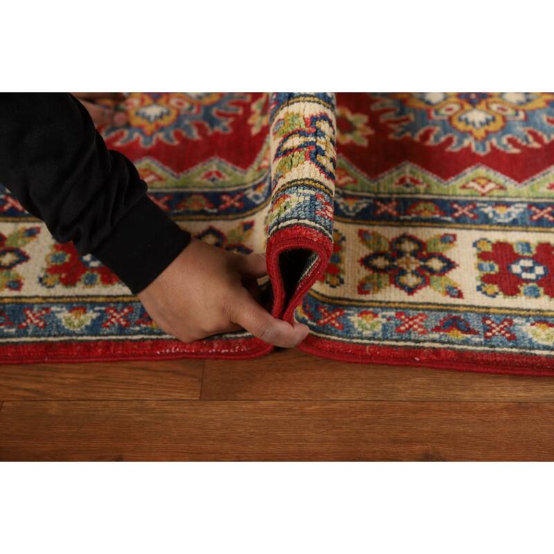 Geometric Kazak Foyer Rug Handmade Traditional Wool Carpet - 2'8"x 4'0"
