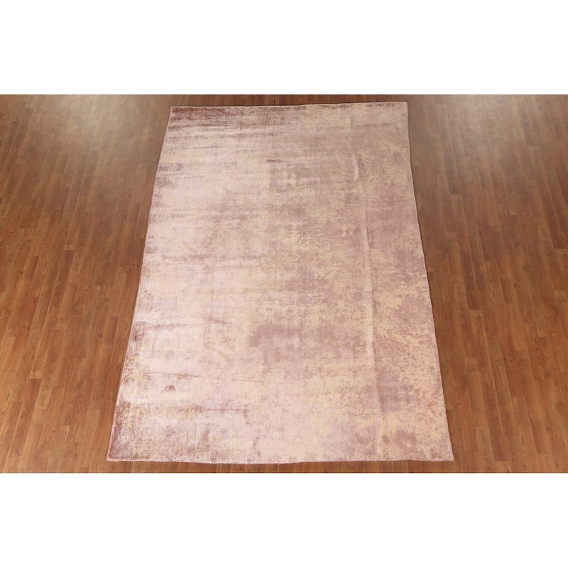 Modern Abstract Indian Area Rug Handmade Wool Carpet - 6'8"x 9'10"