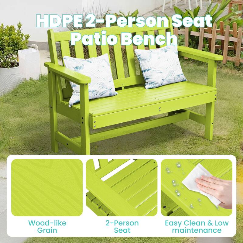 Outdoor 2-Person Garden Bench 42.92-in W x 35.83-in H