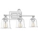 preview thumbnail 2 of 4, Nicholas 3-Light Bathroom Vanity Light in Polished Chrome
