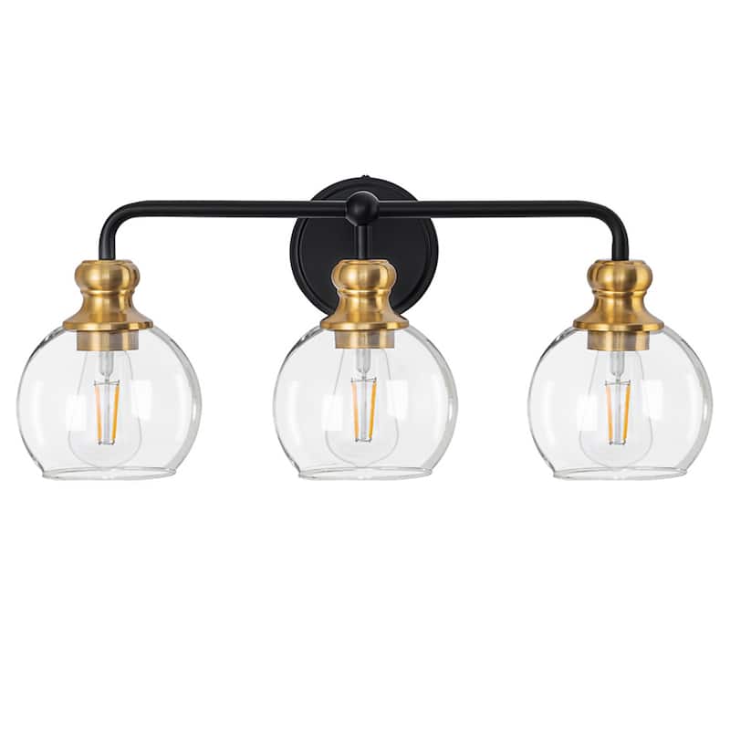 3-Light Dimmable Vanity Light with Clear Glass Shades