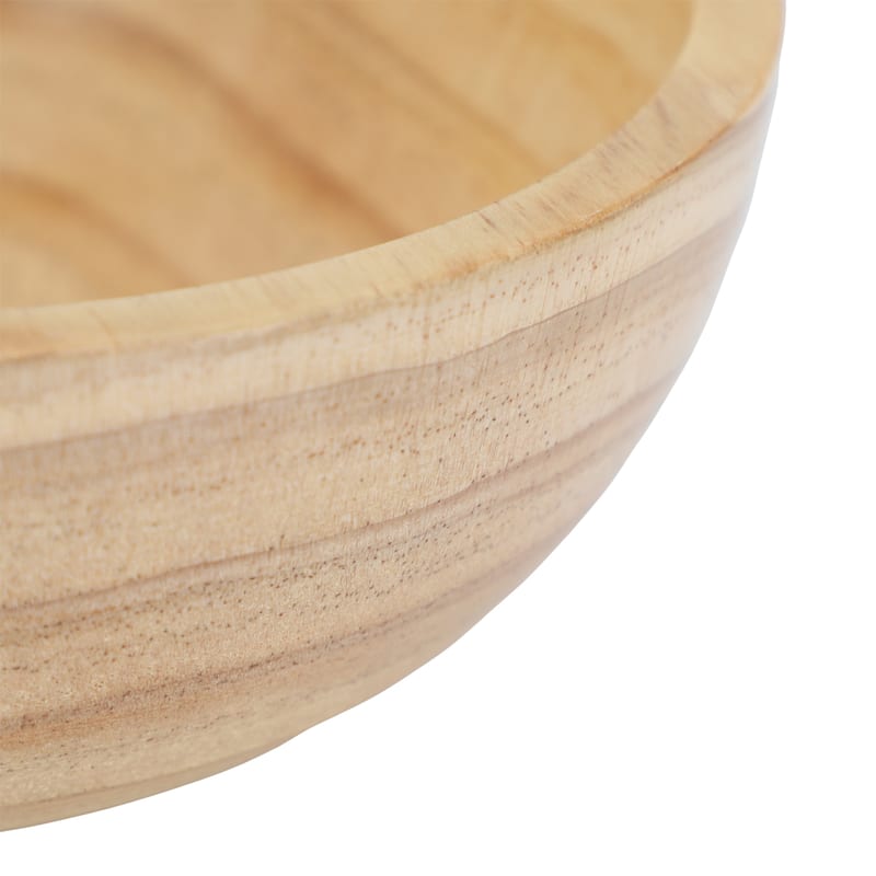MegaChef 6 Piece 7 Inch Pine Wood Bowl Set in Tan