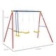 preview thumbnail 7 of 7, Outsunny Outdoor Swing Set for Backyard with 2-Person Swing and 2 Swings, Playground Equipment Outdoor Playset