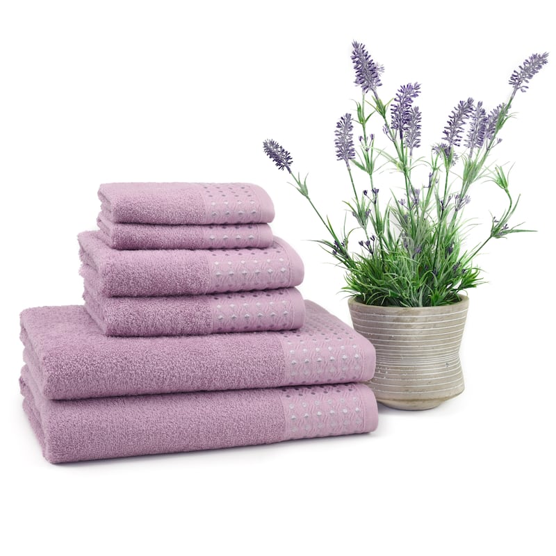 East'N Blue Petek Turkish Cotton Bath Towel Set (Set of 6) - (2 Bath Towel, 2 Hand Towel, 2 Washcloth)