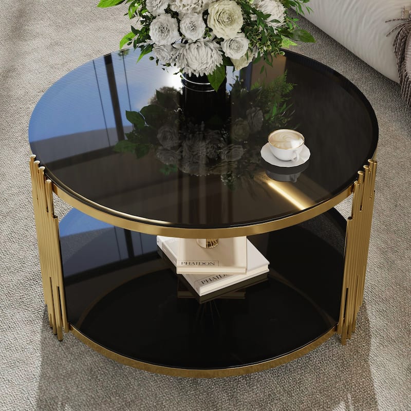 Modern Brown Glass Coffee Table