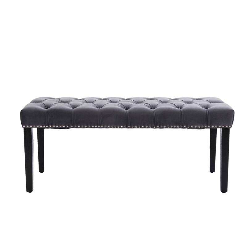 Upholstered Tufted Bench Ottoman Footrest Stool Accent Bench