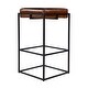 preview thumbnail 3 of 3, Eldridge Leather and Iron Backless Counter and Bar Stools with Footrest
