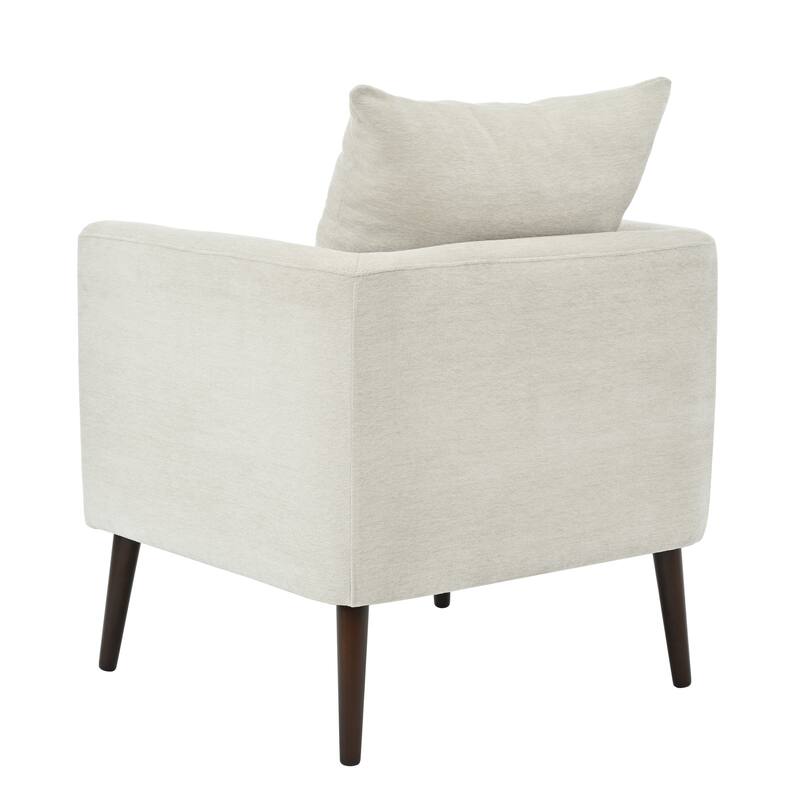 Modern Fabric Accent Chair with Wood Legs