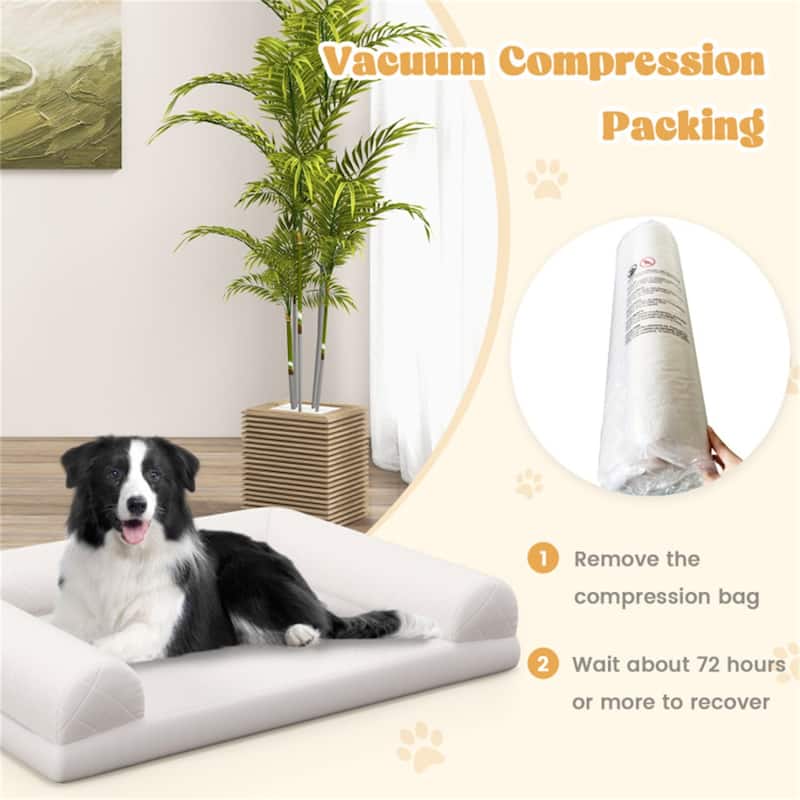 36-Inch Orthopedic Dog Bed with Egg-Crate Foam, 3-Sided Bolster, Removable Washable Cover - 36" x 27" x 7"