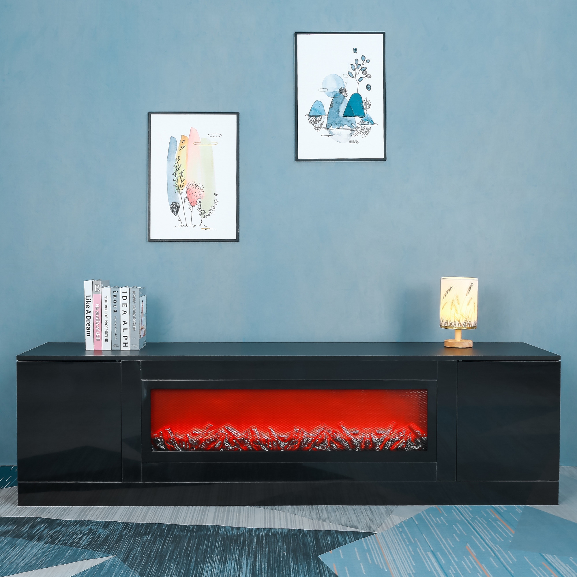 75 tv stand shop with electric fireplace