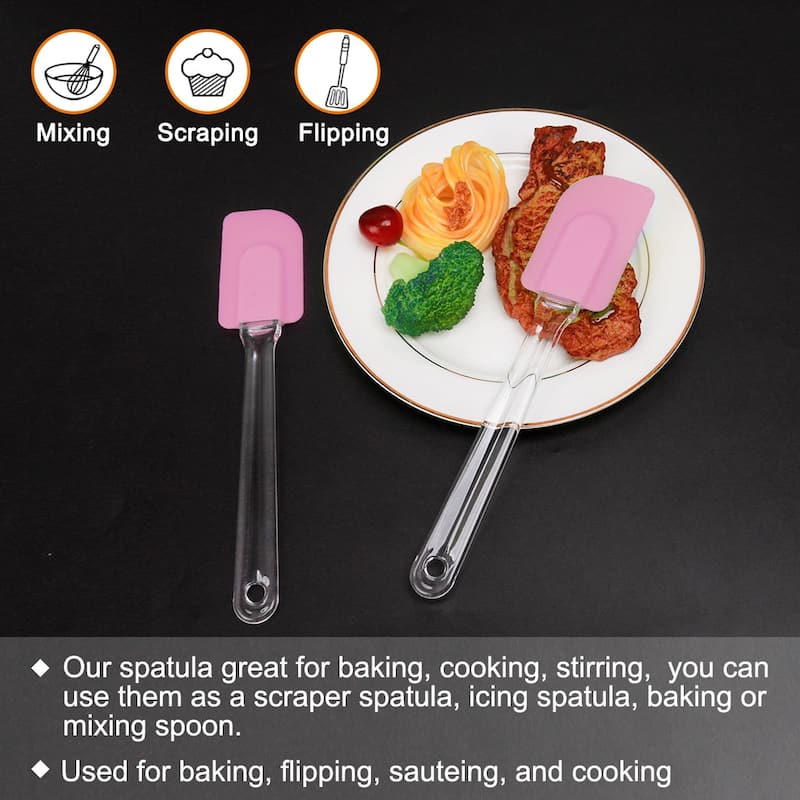 2pcs Flexible Silicone Spatula Heat Resistant Non Stick for Cooking - 9.6" x 1.9"(L*W)
