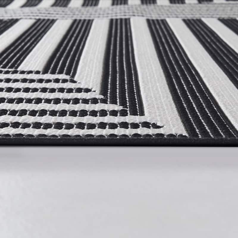 Pessoa Modern Striped Indoor/Outdoor Area Rug