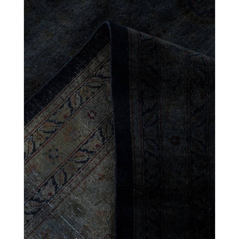 Overdyed, One-of-a-Kind Hand-Knotted Area Rug - Black - 12' 2" x 16' 3"