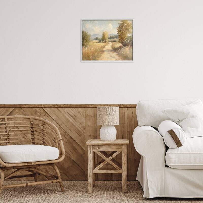 Stupell Gravel Road Landscape Framed Giclee Art Design By Petal Prints Design