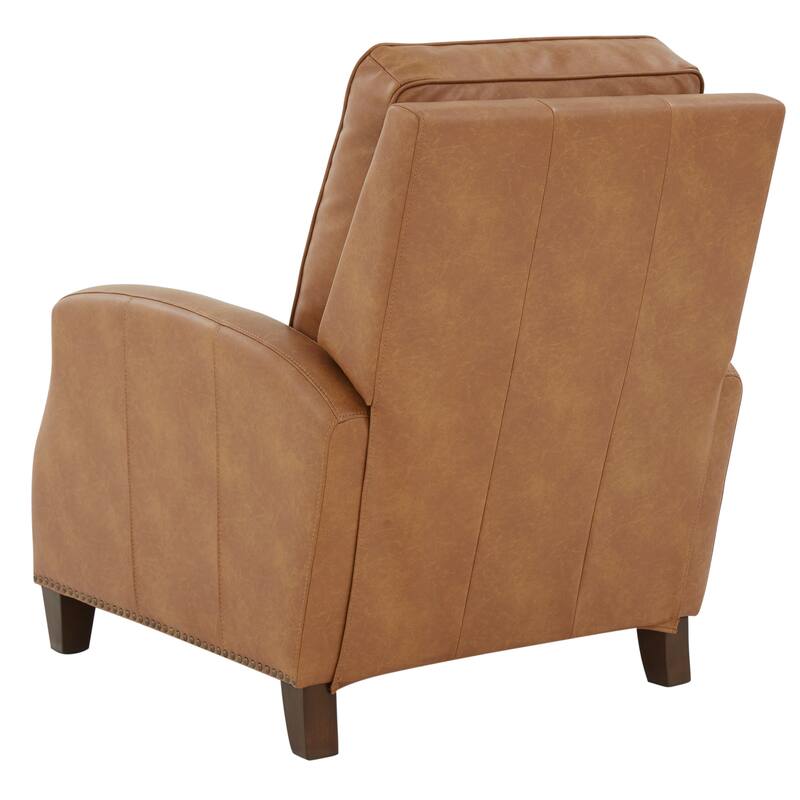 Jack Midnight Blue Faux Leather Push Back Recliner