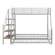 preview thumbnail 4 of 8, Twin over Full Size Metal Bunk Bed with Trundle and Storage Staircase