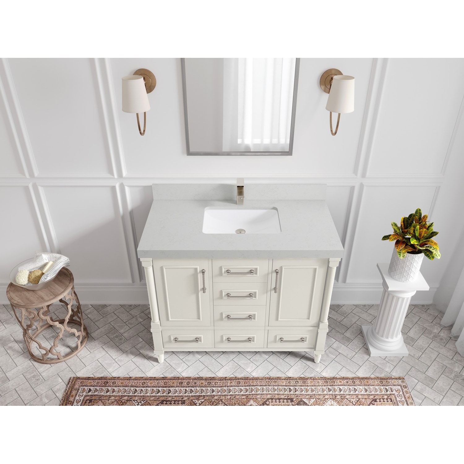 Willow Collections 42 in. W x 22 in. D Aberdeen Single Bowl Sink Bathroom Vanity with Countertop