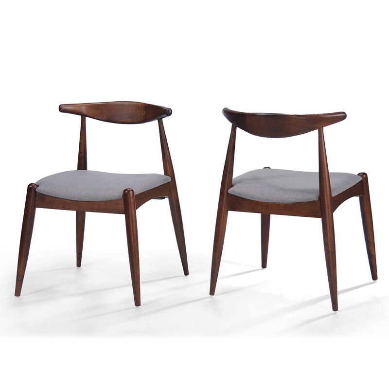 Rubberwood Dining Chairs with Ergonomic Backrest & Comfort Cushions - Set of 2