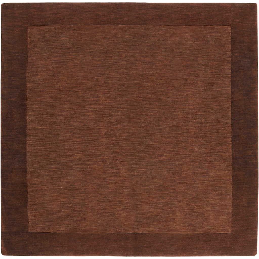Hand Loomed Odessa Solid Bordered Tone-On-Tone Wool Area Rug