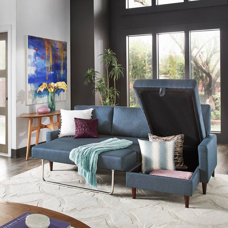 Parker Convertible Sofa with Right Facing Storage Chaise by iNSPIRE Q Modern