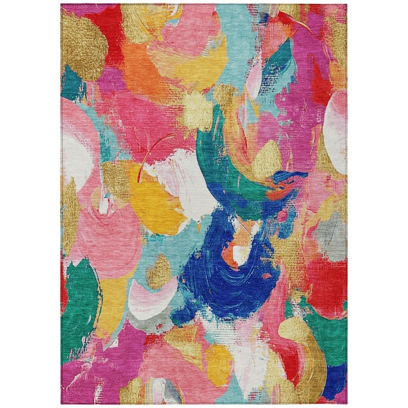 HomeRoots Abstract Transitional Rectangle Outdoor Rug