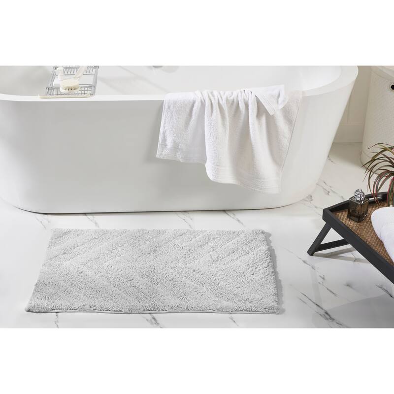 Better Trends Bathroom Rug Set 100% Cotton Tufted Water Absorbent Bath Rug for Shower, Sink Mats Machine Wash Hugo Collection