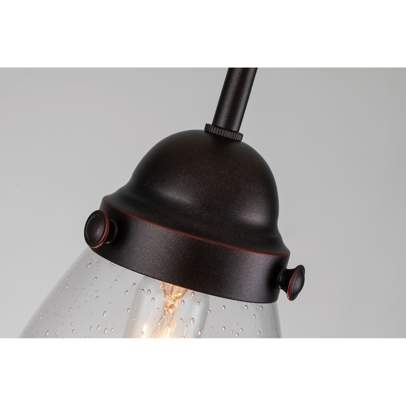 Yellowstone 1-Light Oil Rubbed Bronze Pendant with Seeded Glass Shade - Oil Rubbed Bronze