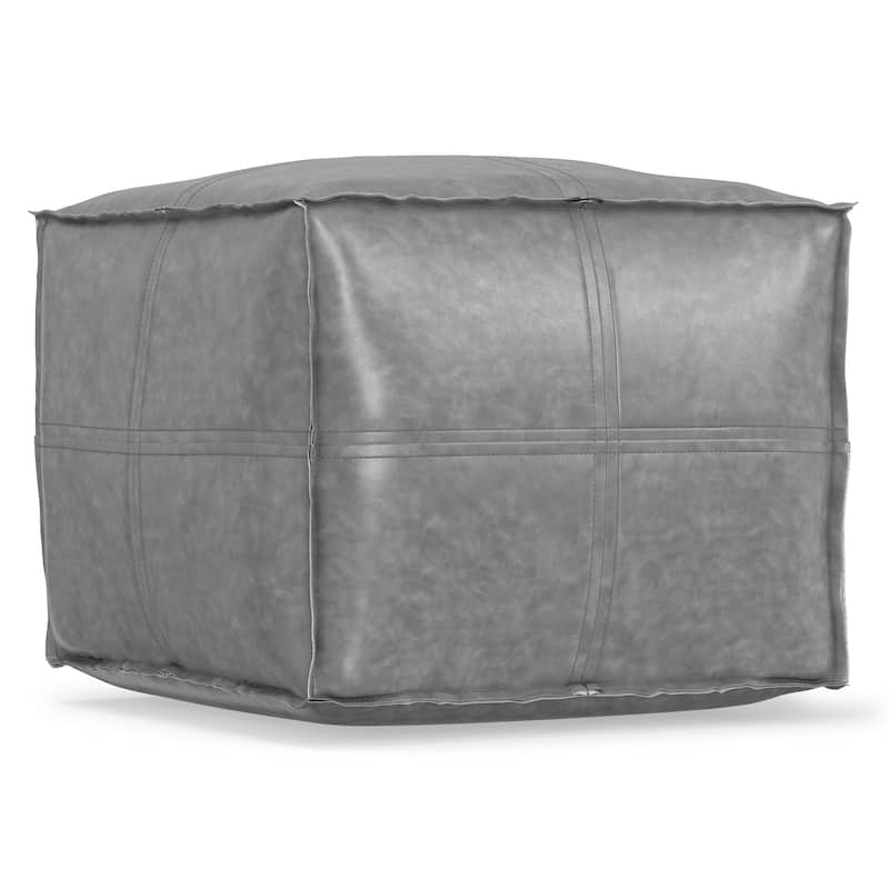 WYNDENHALL Wendal Boho Square Pouf in Faux Leather
