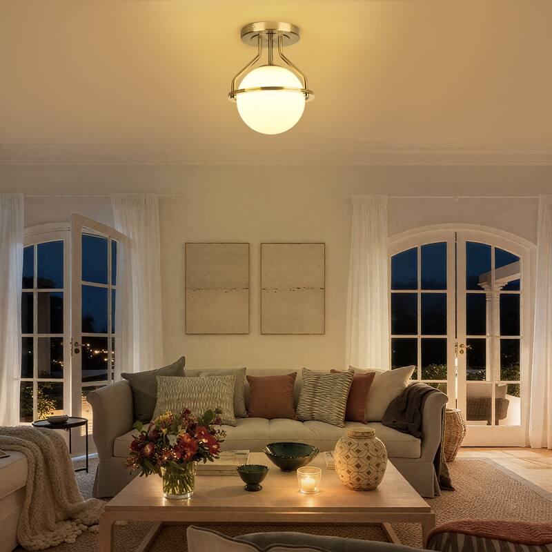 1-Lights Glass Flush Mount