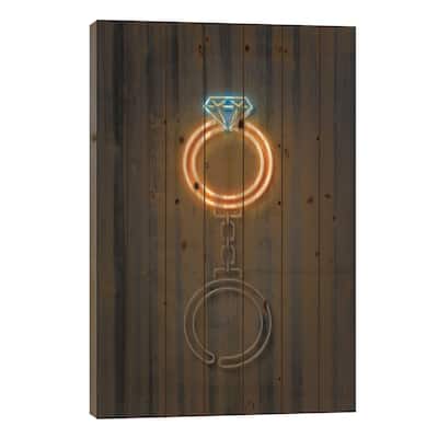 Diamond Ring Print On Wood by Octavian Mielu - Multi-Color