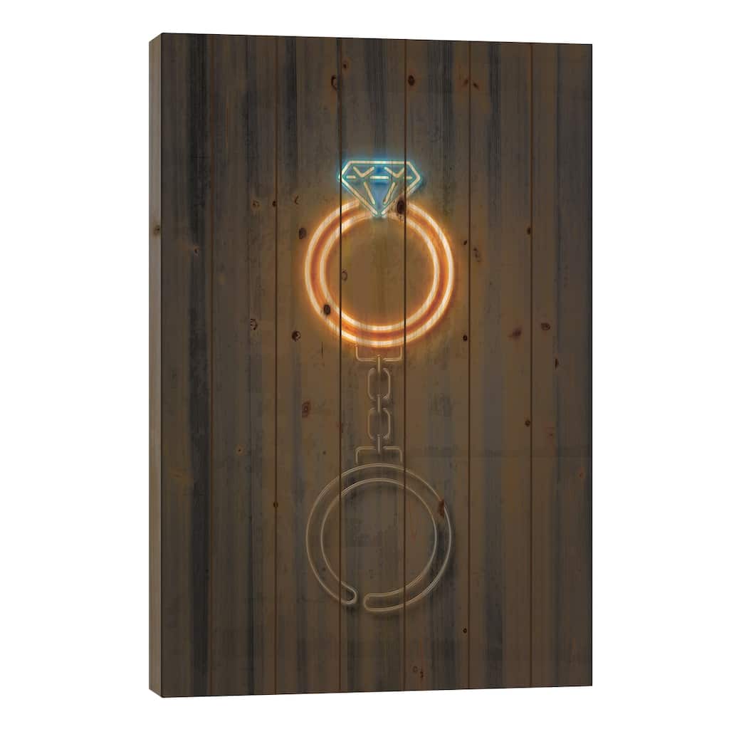 Diamond Ring Print On Wood by Octavian Mielu - Multi-Color