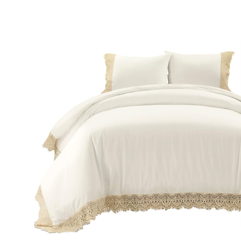 Lush Decor Scalloped Lace Duvet Cover 3-Piece Set