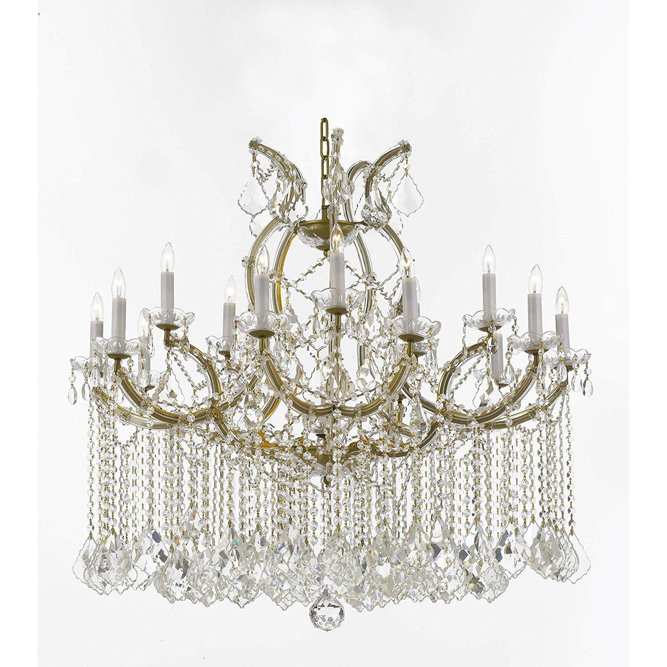 Maria Theresa Crystal Chandeliers Lighting for Dining Room, Entryway, Living Room H 42" W 37" - Chandeliers For Bedrooms by Overstock.com