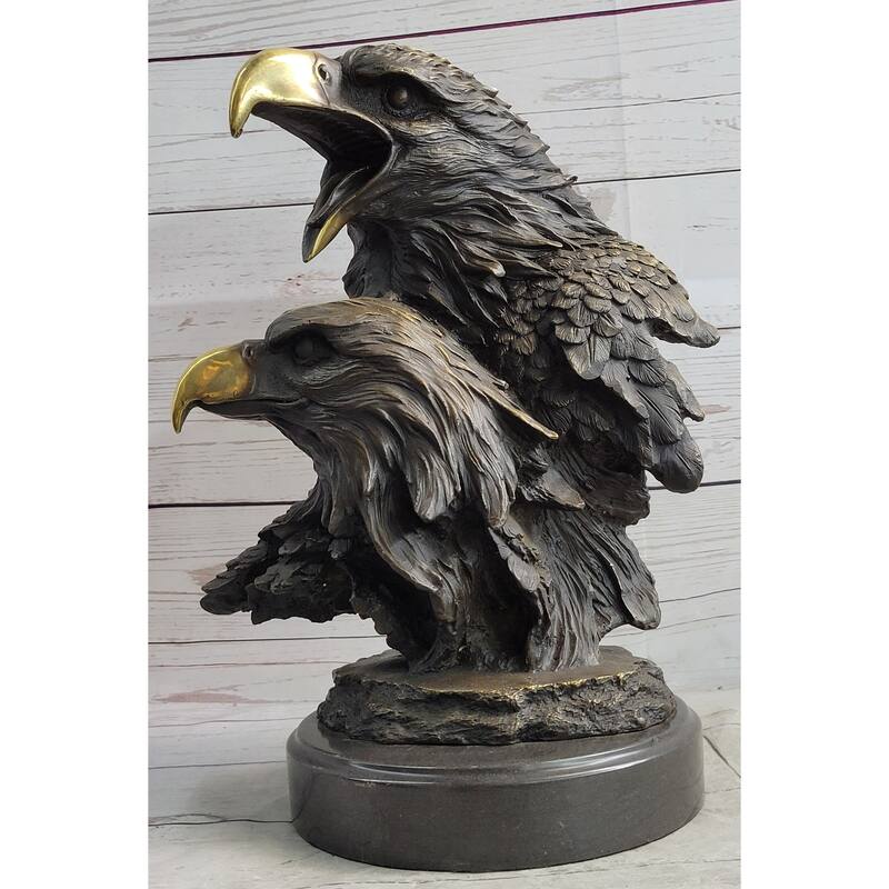 Hand Made Original Miguel Lopez Milo Double Eagle Bronze Sculpture Statue Gift